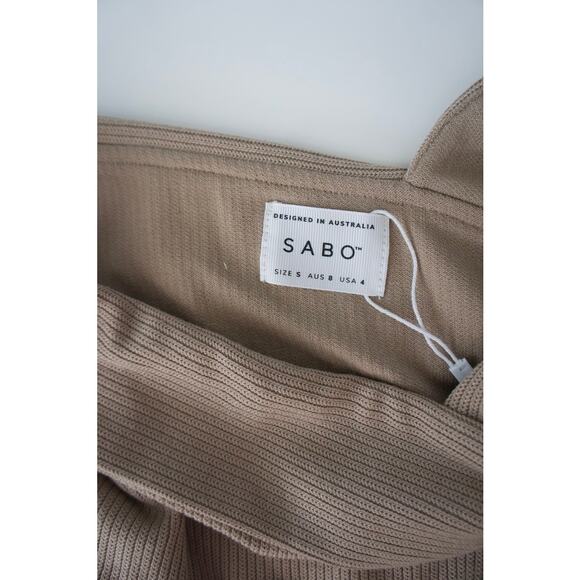 SABO Ribbed Long-Sleeve Wrap Crop Top – Size S - Picture 2 of 4